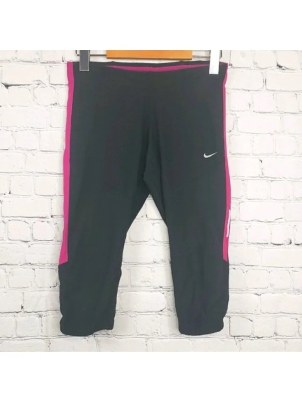 Nike Black Pink Running Tights Leggings Gym Yoga Activewear Workout Athletic